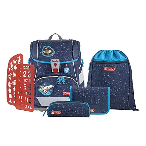 Step by Step Schulranzen-Set 2IN1 Plus Sky Rocket Rico - Ergonomischer Tornister, höhenverstellbar, mit Reflektoren und coolem Rucksack-Design für jede Gelegenheit