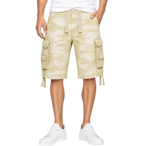 Brandit Herren Vintage Shorts Basic Sandstorm S - Herren-Shorts aus schwerer Baumwollqualität mit robustem Cargoschnitt und Tunnelzug für optimalen Komfort im Alltag.