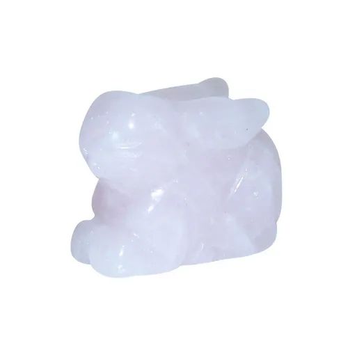 Rosenquarz Hase - Häschen ca. 35  x 25  mm Edelstein, Glücksbringer