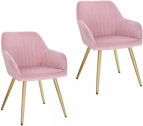 EUGAD Esszimmerstuhl (2 St) – Eleganter Samtstuhl mit Metallbeinen - Stühle aus hochwertigem Samt mit stabilen Metallbeinen, bis 120 kg belastbar. Ideal für stilvolle Esszimmer und gemütliche Abende.