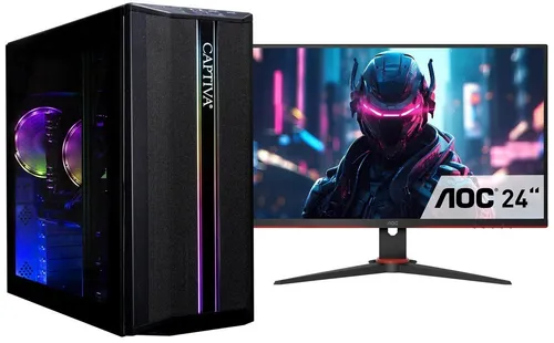 CAPTIVA Advanced Gaming R93-288 TFT Bundle - PC-Komplettsystem mit AMD Ryzen 5 5500, GeForce RTX 5060 und 32 GB RAM für flüssiges Gaming und hohe Leistung. Inklusive 23.80