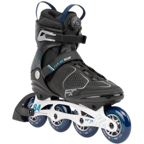 K2 F.I.T. 84 BOA Inline Skate 2025 - grau/blau - 41,5 - Inliner mit BOA Verschlusssystem für schnelle Anpassung und Aluminium-Schiene für optimale Kraftübertragung. Ideal für Fitness-Enthusiasten und vielseitige Outdoor-Erlebnisse.