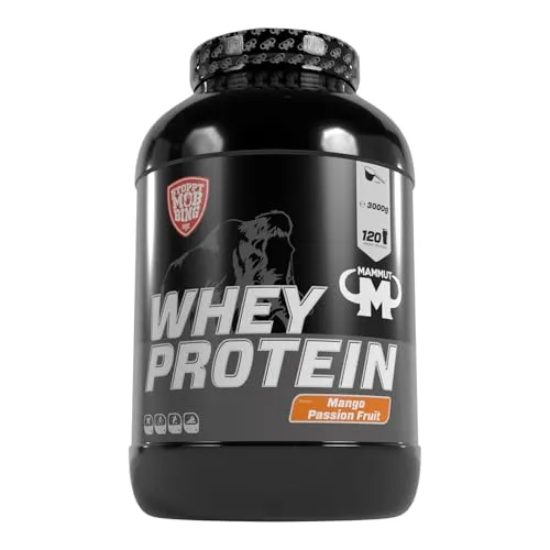 Mammut Nutrition Whey Protein 3000 g - Hochwertiges Molkenprotein - Whey Protein für Sportler, mit 27 g Protein pro Shake und hohem BCAA-Anteil. Ideal zur Unterstützung der Muskulatur vor und nach dem Training.