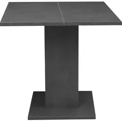 Säulen-Esstisch >Tap< (ausziehbar auf 120cm) in graphit - 80(120)x76x80cm (BxHxT) - Grau