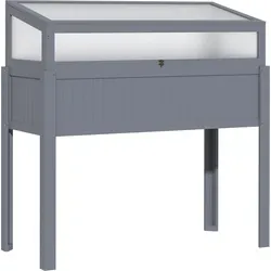 Outsunny Hochbeet Holz mit Frühbeet – Kräuterbeet in Grau von Outsunny