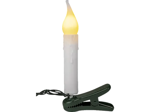 F-H-S International LED-Christbaumkerzen, weiß 20 Kerzen 7,6m grünes Kabel für Außen