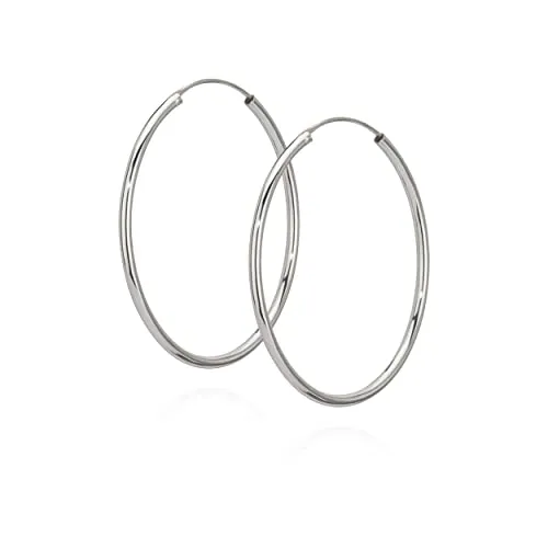 NKlaus Silber Paar 925 Sterlingsilber Creolen Ohrringe - Elegante 40mm Ohrhänger aus 925er Sterlingsilber, perfekt für jeden Anlass und ein Must-Have für stilbewusste Damen.