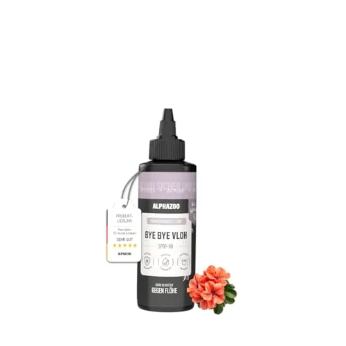 alphazoo ByeByeVloh Spot-On für Hunde 100 ml – Natürlicher Floh- & Zeckenschutz ohne Chemie, sanft zur Haut, langanhaltende Parasitenabwehr, einfache Anwendung
