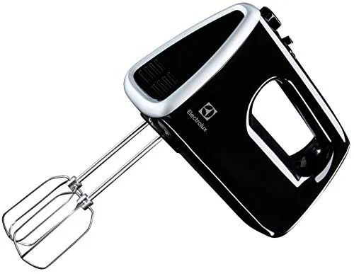 Electrolux EHM3310 Handmixer, 450 W, Schwarz - Vielseitig und leistungsstark - Handmixer mit 5 Geschwindigkeiten und 450 W Leistung, ideal für müheloses Rühren und Kneten. Edelstahlhaken sind spülmaschinenfest und leicht herausnehmbar. Perfekt für Kuchen- und Keksteig!