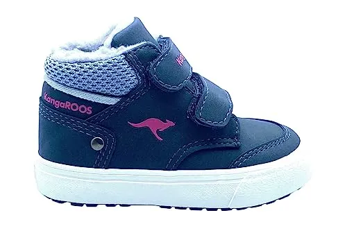 KangaROOS KAVU Primo V Sneaker für Kinder, Dk Navy Fandango Pink - Sneaker mit warmem Futter und Klettverschluss, ideal für den Winter und den Übergang, bequem und stylisch für aktive Kids.