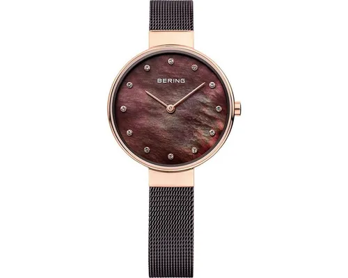 BERING Damen Uhr Quarz Movement - Classic Collection 12034-265 - Armbanduhren für Damen mit kratzfestem Saphirglas und elegantem roségold IP-plated Edelstahl, ideal für stilbewusste Frauen.