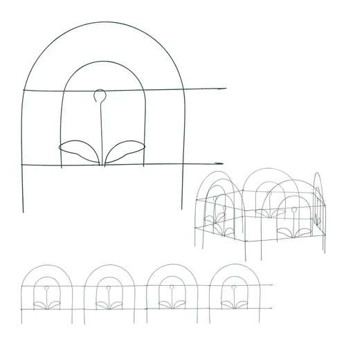 Beetzaun Gartenzaun Zierzaun Dekozaun Mini-Zaun Blumenbeetzaun Ziergitter Stahl