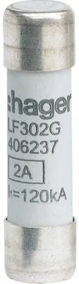 Hager LF302G Zylindersicherung für industrielle Anwendungen, 10x38mm, gG, 2A, 500V, AC, 120kA