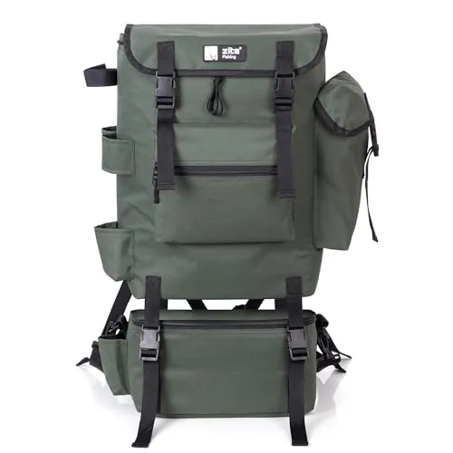 ISO Rucksack Angelrucksack mit abnehmbarem Kühlfach - Ködereimer, praktischer Angelrucksack mit abnehmbarem Kühlfach für frische Köder und Snacks, ideal für Angeltouren
