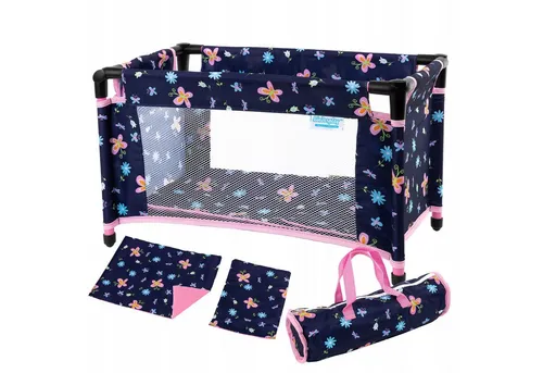 Kinderplay Puppenbett - Puppenreisebett für Baby Born - Puppenbetten für Kinder ab 3 Jahren, bruchsicheres Material und leicht zu reinigen. Perfekter Begleiter für kleine Puppeneltern, fördert soziale Fähigkeiten und bietet einen traumhaften Schlafplatz für Puppen bis 46 cm.