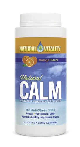 Natural Vitality Natural Calm 453g - Nahrungsergänzungsmittel zur Magnesiumversorgung, vegan und glutenfrei. Fördert Entspannung und hilft, Stress abzubauen.
