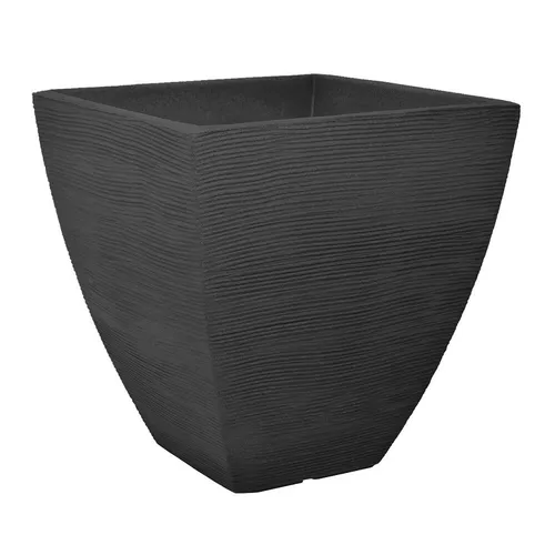 Pflanzkübel Anthrazit 39x39x42 cm - Quadratischer Blumentopf aus Kunststoff - Garten-Zubehör mit modernem Design, ideal für Balkon und Terrasse, wetterfest und leicht, perfekt für Ihre Pflanzen.