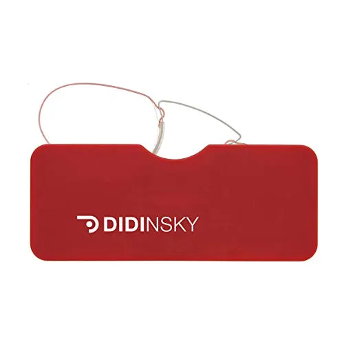 DIDINSKY Lesebrille für Damen und Herren Transparent. Kompakte leichte randlose brillen. Brillengestelle für damen und herren. Lesehilfe Retro. Red +1.0 - LOUVRE