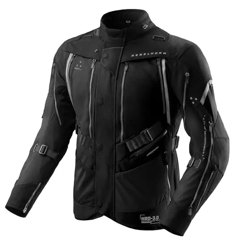 REBELHORN Hardy 3.0 Motorradjacke Herren | Textil | Ellbogen, Schulter und Rückenprotektor Stufe 2 | HydraShield PRO In&Out Membran | Belüftungspaneele | Isolierweste