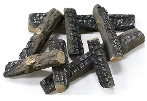 Produktbild 8er-Set Keramikholz Dekoholz Bio-Ethanol Kamin Holz Ofen Holzscheite Kaminholz