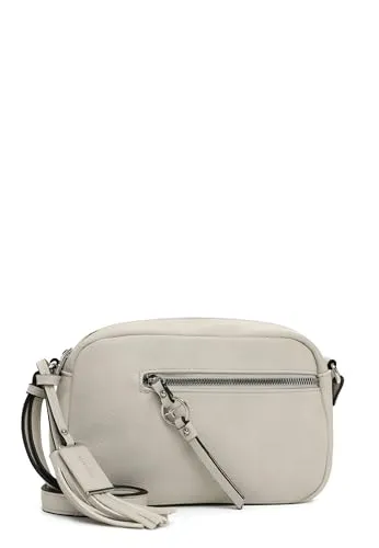 Tamaris Umhängetasche TAS Nele, ecru 320 - Umhängetaschen mit echtem Leder-Look, inklusive praktischem Reißverschlussfach auf der Rückseite und längenverstellbarem Umhängeriemen für mehr Tragekomfort.