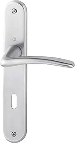 FORMAT 4012789698671 – GRT. Schild F41 M171/332p.8/72OB - Türsicherungen: Zweiseitige Türgriff-Garnitur aus Messing, ideal für Innenräume mit beidseitigem Griff und eleganter satinierter Verchromung.