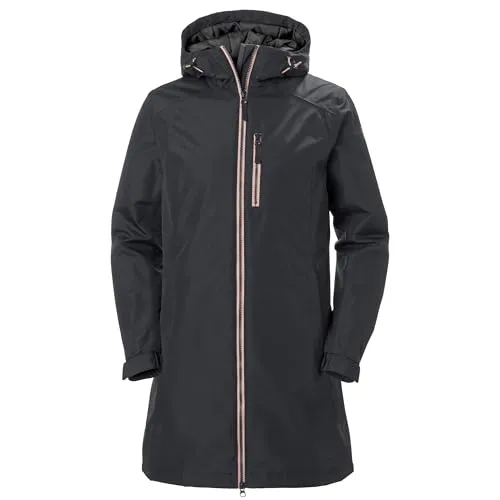 Helly Hansen Damen W Long Belfast Winter Jacket - Isolierter Wintermantel in Ebenholz, XL EU, mit sportlichen Details und optimaler Wärmeisolierung