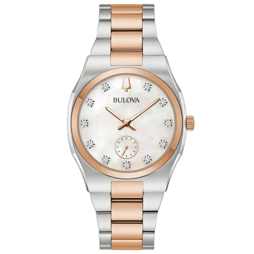 Bulova 98P221 - Damen Armbanduhr Quarz Surveyor - Elegante Damen Armbanduhr mit Quarzwerk, bicolor Edelstahl und 30m Wasserdichtigkeit – ideal für jeden Anlass.
