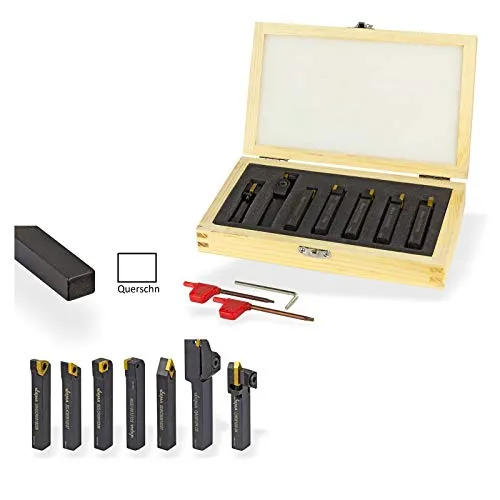 DEMA Drehstahl Set 7tlg. 8x10 mm - Zubehör für Drechselbänke & Drehmaschinen, 7-teiliges Set für präzise und vielseitige Dreharbeiten, ideal für Hobby- und Profidreher.