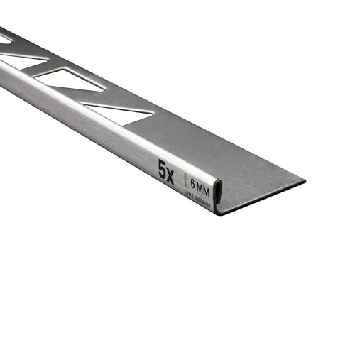 5x L-Profil Edelstahlschiene Fliesenschiene Fliesenprofil L250cm 6mm gebürstet