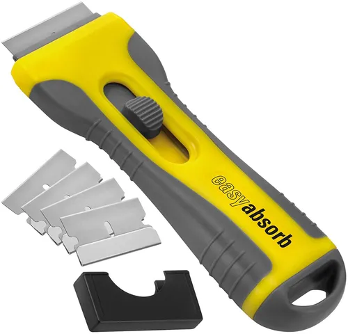 easyabsorb Glas-Schaber mit Softgrip Griff gelb / grau