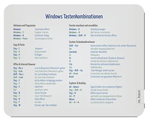m. kern Mousepad Shortcut Windows