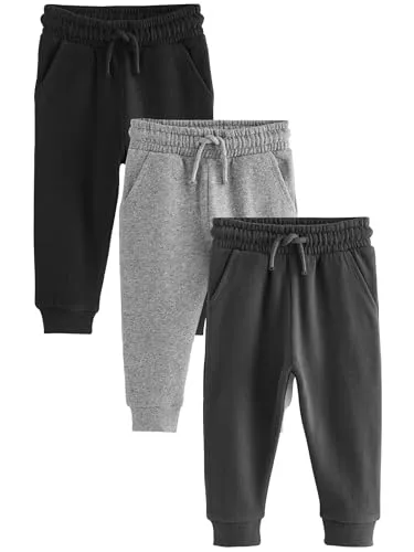 NEXT Weiche Jogginghose 3er-Pack Schwarz/Charcoal/Grau 6 Monate - Sweathosen für Baby-Jungen, aus weichem Material für optimalen Komfort und Bewegungsfreiheit, ideal für aktive Kleinkinder.