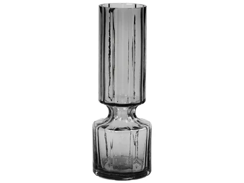 Broste Copenhagen Hyacint Dekovase - Glas Smoked Pearl Clear 28,3 cm - Elegante Dekovase aus mundgeblasenem Glas, ideal für bunte oder dezente Blumenarrangements. Perfekt für stilvolle Wohnräume und als Blickfang ohne Inhalt.