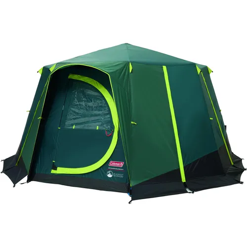Kuppelzelt Cortes Octagon 8 Blackout - Dunkelgrün - Geräumiges Kuppelzelt für bis zu 8 Personen mit 4.500 mm Wassersäule und abgedunkelter Schlafkabine für erholsamen Schlaf.