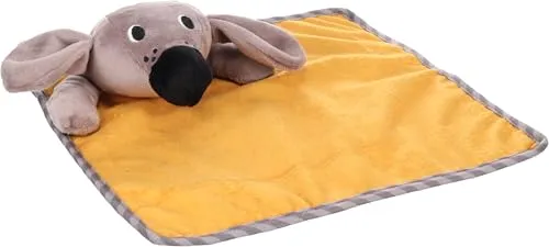 Flamingo Puppy Spielzeug Livo Knuffeltuch Ocker – Mit Squeaker und Knistergeräusch für Extra Spielspaß, Perfekt für Ihren Puppy!