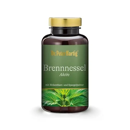 Dr. Peter Hartig Brennnessel Aktiv Kapseln – Vegan & reich an Vitamin B1 - Pflanzenextrakte mit 120 Kapseln für 4 Monate, unterstützt die Gesundheit von Niere und Blase durch natürliche Inhaltsstoffe.