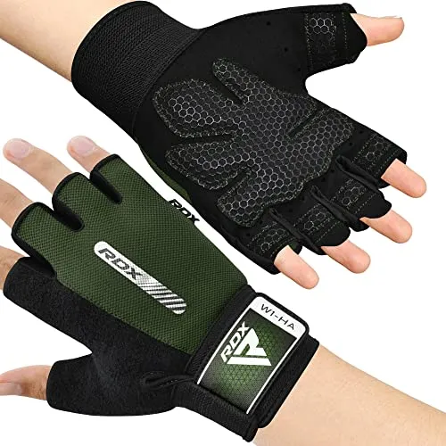 RDX Fitness Handschuhe Damen Herren, Anti-Rutsch Gewichtheben Workout Gym Gloves Krafttraining Trainingshandschuhe, Exercise Weightlifting Bodybuilding Sporthandschuhe Grip, Kraftsport Powerlifting
