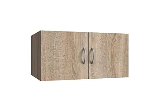 möbelando Aufsatzschrank Multiraumkonzept in Eiche SAEGERAU-NACHBILDUNG - Hochschränke fürs Wohnzimmer, Made in Germany! Praktisches Mehrzweckschrank-System mit zahllosen Kombinationsmöglichkeiten in 5 cm Schritten.