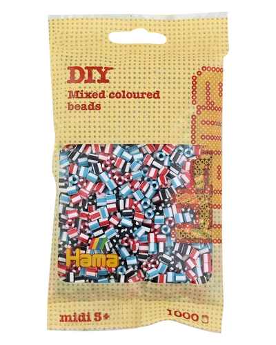 Midi Bügelperlen - Mix 91 gestreift 207-91 Ø 5 mm Hama Perlen Steckperlen 1000