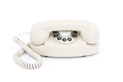 ProTelX Audrey Retro Telefon - 1950er-Jahre Design in Elfenbein - Festnetztelefone im stilvollen 50er-Jahre Design, bietet hochwertige Verarbeitung und funktioniert auf jeder analogen Telefonleitung. Ein echter Blickfang für jedes Zuhause!