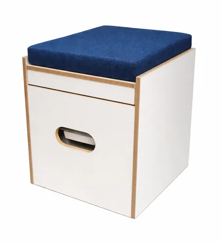 Toiletten Hocker Weiß Porta Potti 165/365 inkl. Polster blau ohne Toilette