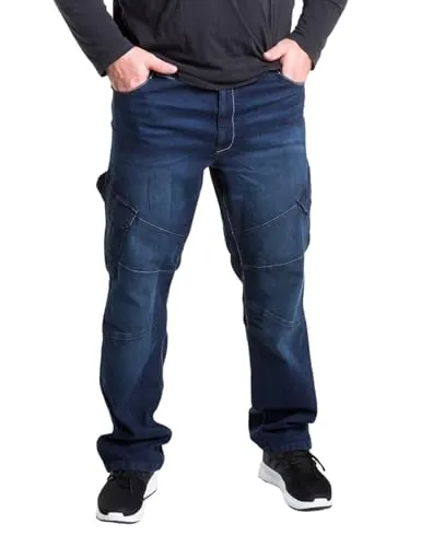 Mill&Tailor Cargo-Pants Marine Größe 60 I Denim Herren-Hose mit 6 Taschen I Cargo Jeans aus 98% Baumwolle & 2% Elasthan I stylishe Outdoor-Hose aus Jeans-Stoff I Hosen in Übergrößen