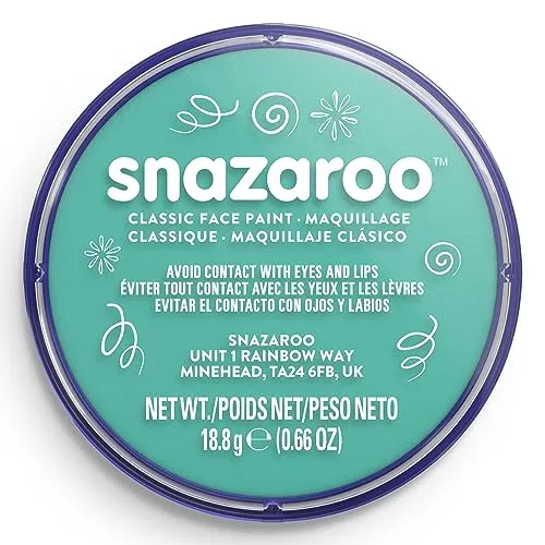 Snazaroo 1118377 Schminkfarbe - Meerblau, 18ml Topf - hautfreundliche Gesichtschminke auf Wasserbasis, wasservermalbar, parabenfrei, Face & Bodypaint Farbe für Kinder & Erwachsene