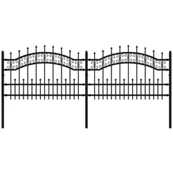 Produktbild vidaXL Gartenzaun mit Speerspitzen Schwarz 115 cm