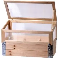 Dobar Frühbeet, Hellbraun – Das perfekte Anzuchtbeet - Pflanzenzubehör für Hobbygärtner – robustes Kiefernholz, wasserfest und ideal für die Anzucht von Kräutern und Gemüse, schützt vor Schädlingen und sorgt für optimalen Ertrag.