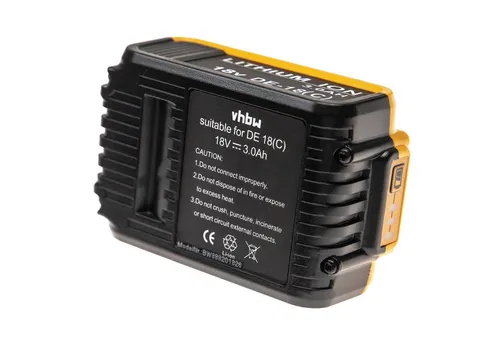 vhbw Akku passend für Dewalt DCC018N-XJ, DCD708, CL3.C18S, DCC018N, DCD740, Akku Akku Li-Ion 3000 mAh (18 V), Leistungsfähiger Austausch-Akku für Werkzeug Powertools wie