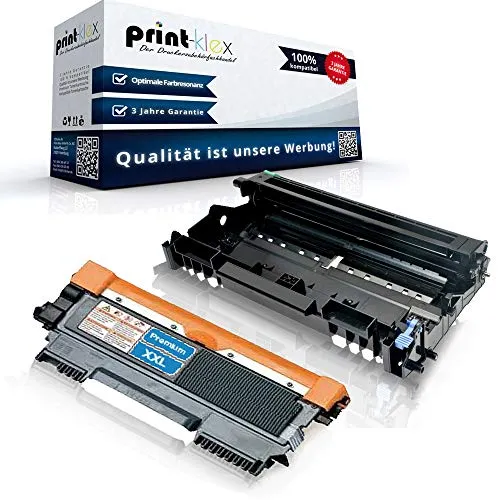 Print-Klex Toner und Trommel kompatibel für Brother TN2220 & DR2200 HL 2200 Series HL 2215 HL 2220 HL 2230 HL 2240 HL 2240 D HL 2240 DR TN-2220 TN 2220 DR-2200 DR 2200 Schwarz Farblos - Office Print S
