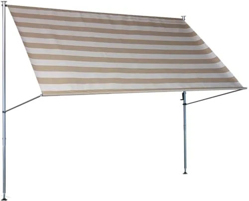 Angerer Klemmmarkise Premium Streifen taupe – 350 cm Breite - Klemmmarkise in taupe, 350 cm breit, ideal für einfache Montage ohne Bohren. Perfekt für Terrassen und Balkone – sorgt für Schatten und Stil!