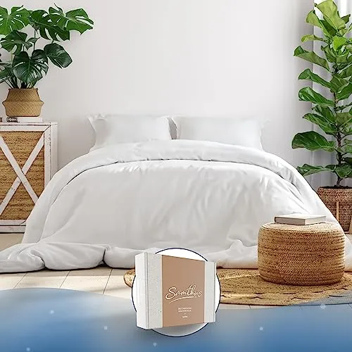 Samthus Bettwäsche 155x220 Baumwolle Satin in weiß von Samthus